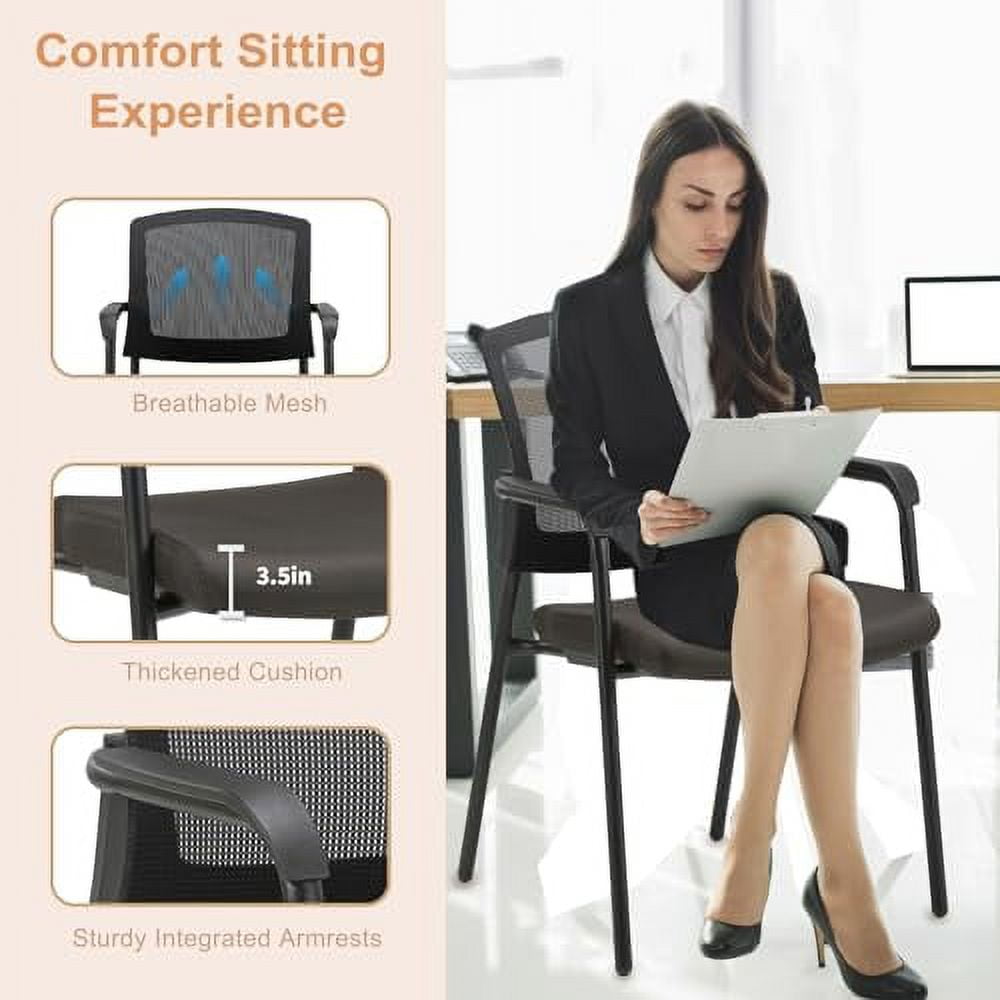 CLATINA Office Reception Guest Chair Mesh Back Stacking with Ergonomic