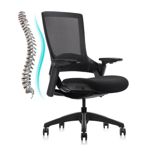 CLATINA Swivel Executive Chair, Adjustable Ergonomic Computer Chair with 3D Armrest and Lumbar Support, Mesh Backrest Task Chair for Home Office Conference Room