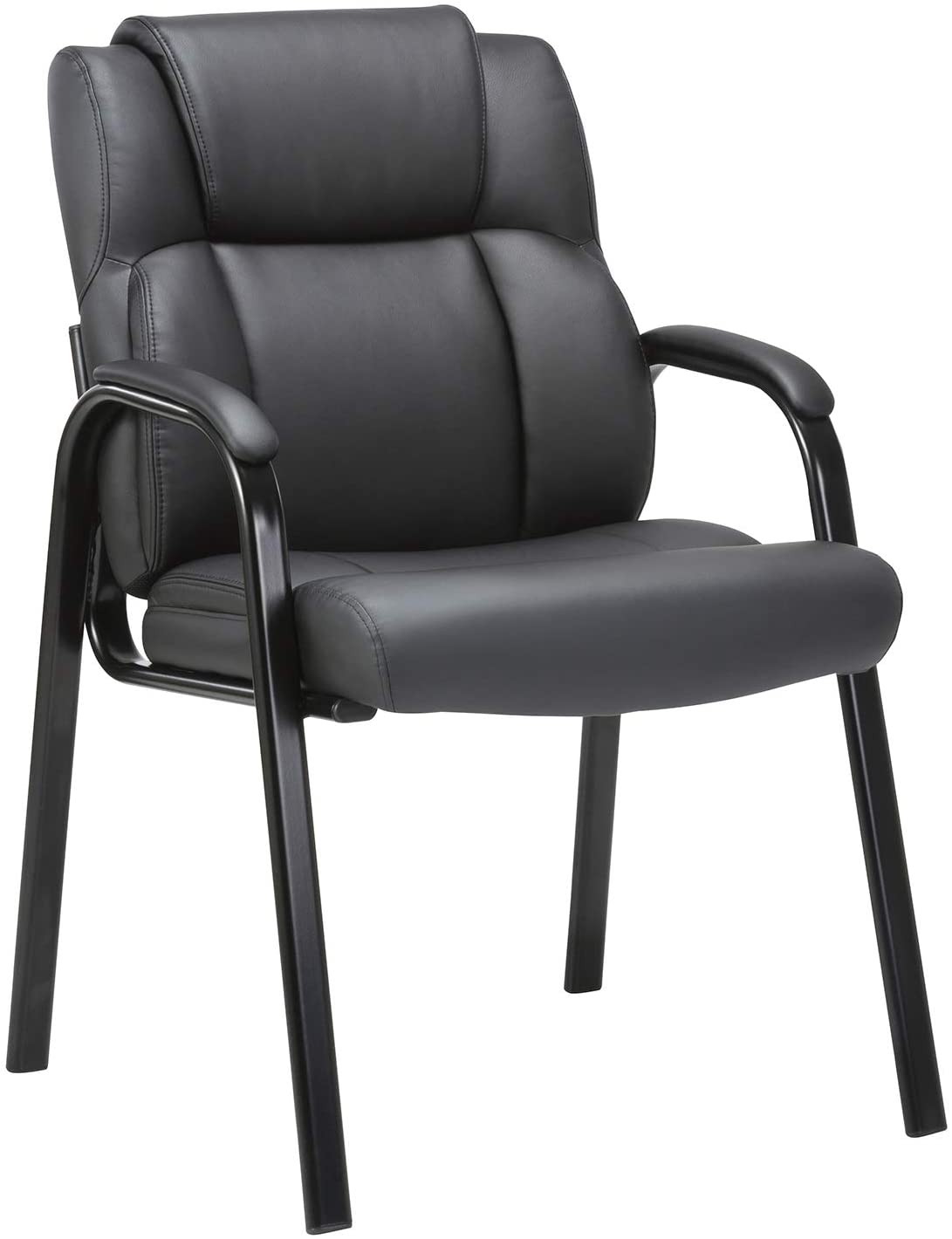 CLATINA Waiting Room Guest Chair with Padded Arm Rest Leather Guest Chair for Reception Meeting Conference Office Home Black, 1 pack - image 1 of 8