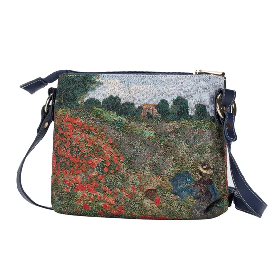 CLAUDE MONET POPPY FIELD CROSS BODY BAG PURSE HANDBAG