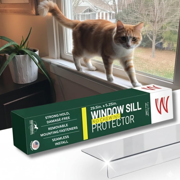 CLAWGUARD Window Sill Protector. Strong Invisible Protection from Dog and Cat Scratching, Chewing, Slobbering and Clawing (29.5 in. x 3.5 in.)