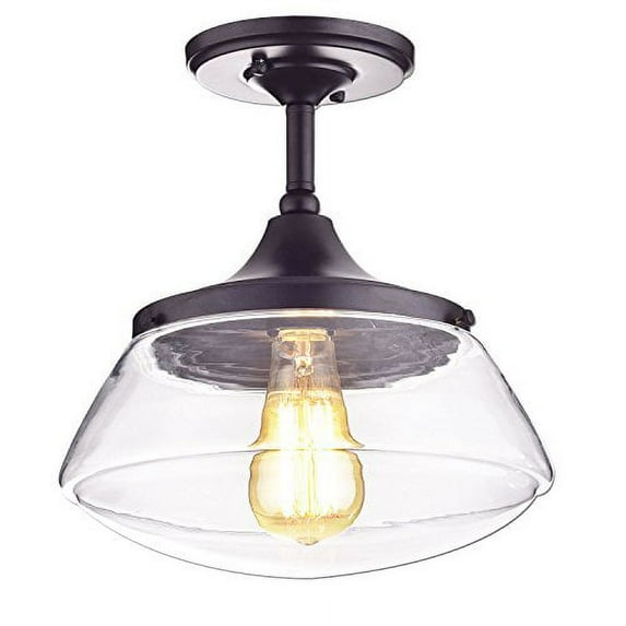 CLAXY Ecopower Vintage Metal Glass Ceiling Light 1-Lights Pendant Lighting Chandelier