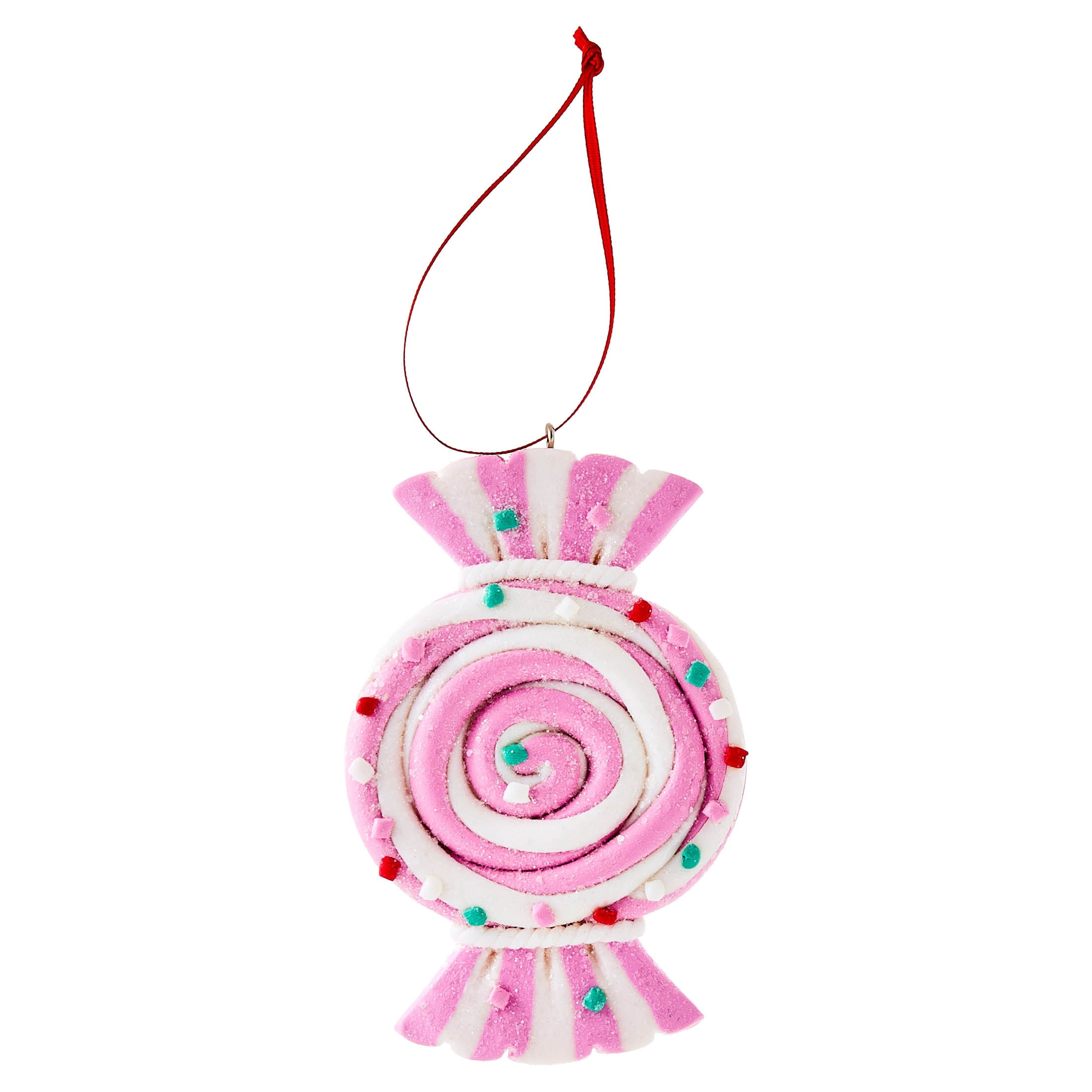 Pink and White Clay Dough Candy Christmas Ornament, 4.3", by Holiday Time