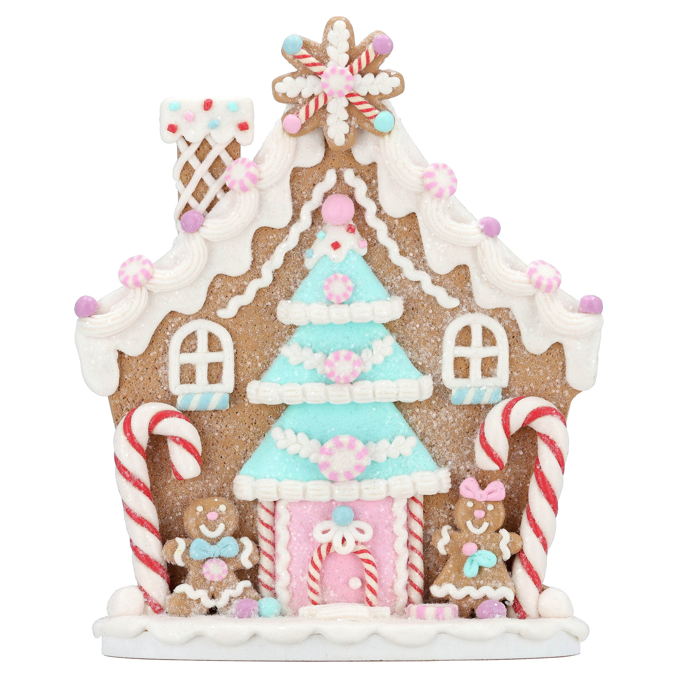 Clay Dough Gingerbread Candy Cane House Christmas Decoration, Multicolor, 8.5", by Holiday Time