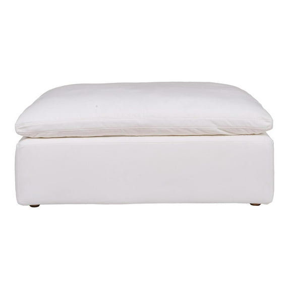 Moe's Home Collection Clay Ottoman Livesmart Fabric - Color:White-Color:White