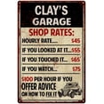 thumbnail image 1 of CLAY'S Garage Shop Rates Sign Man Cave Decor 12 x 18 Matte Finish Metal 112180010467, 1 of 1