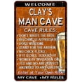 thumbnail image 1 of CLAY'S Man Cave Rules Rusty Sign Garage Decor 8 x 12 High Gloss Metal 208120051045, 1 of 1