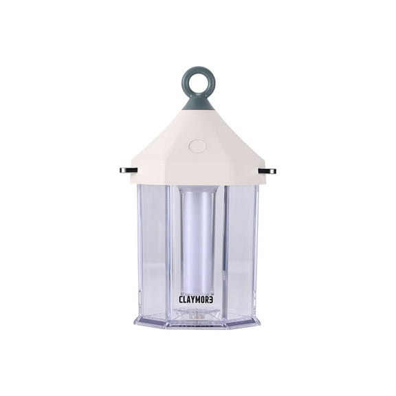 CLAYMORE Cabin Lamp (Ivory) - Aesthetic Portable Lantern for Outdoor Glamping, Camping, Events, Parties & Tents. USB-C Charging, Power Bank Function, Up to 55 Hours Battery Life, 3 Light Modes.