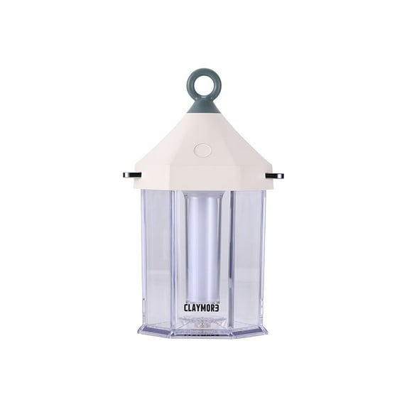 CLAYMORE Cabin Lamp (Ivory) - Aesthetic Portable Lantern for Outdoor Glamping, Camping, Events, Parties & Tents. USB-C Charging, Power Bank Function, Up to 55 Hours Battery Life, 3 Light Modes.