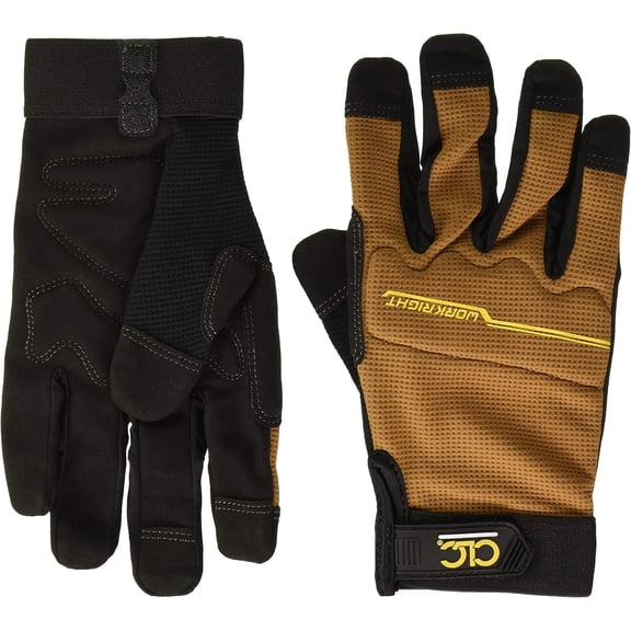 CLC 124M Workright Flexible Grip Gloves Durable, Stretchable Black Pair with Enhanced Dexterity and Shrink Resistance, Medium Size