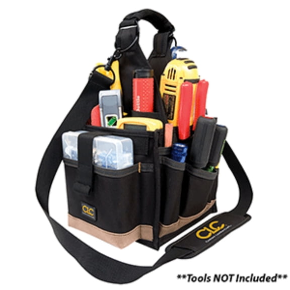 18" Black CLC Durable 8" 23 Pockets Multi-Compartment Electrical and Maintenance Tool Carrier