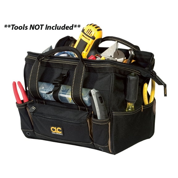 CLC 21-Pocket 12 In. Tool Bag with Top-Side Tray
