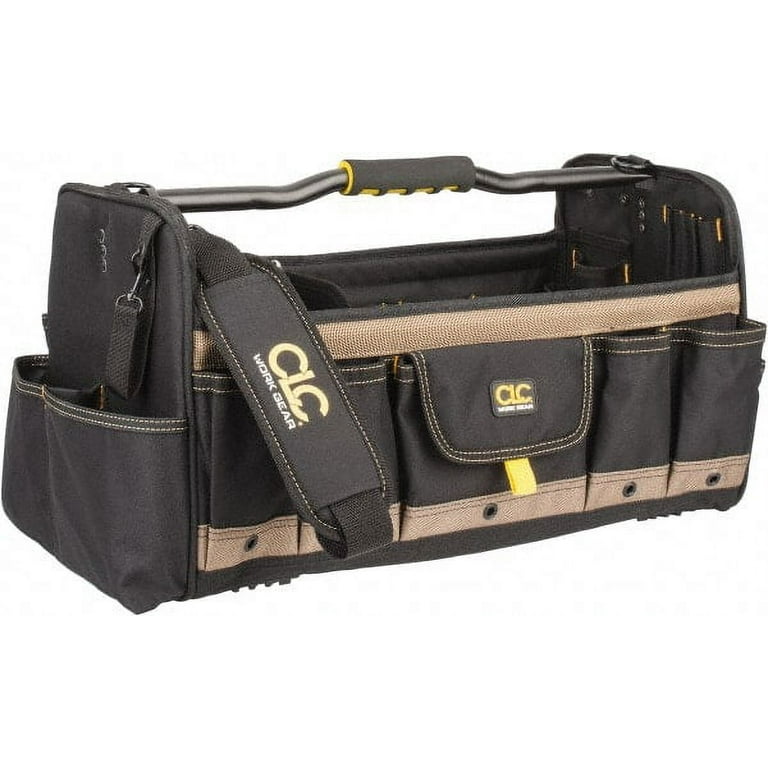 CLC 1579 Open Top Softsided Tool Tote, Tan & Black Polyester 20