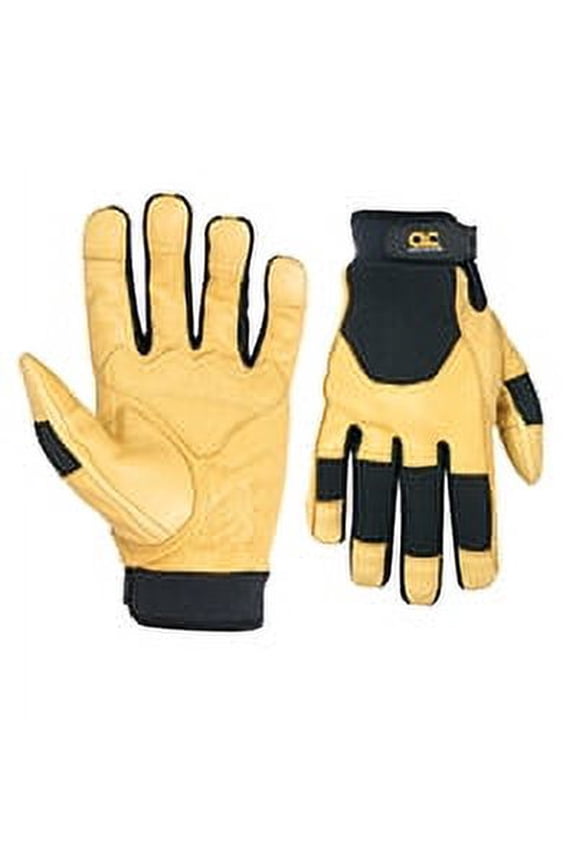 285X Reinforced Work Gloves, XL, Hook-and-Loop Cuff, Deerskin Leather