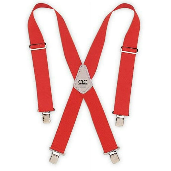 CLC Custom Leathercraft 110RED Heavy Duty Work Suspenders, Elastic Straps, One Size, Red