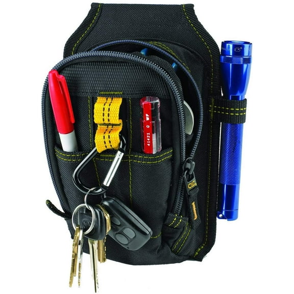 Custom Leather Craft Multi-Purpose Tool Pouch 1504 - 9-Pocket Heavy-Duty - Black