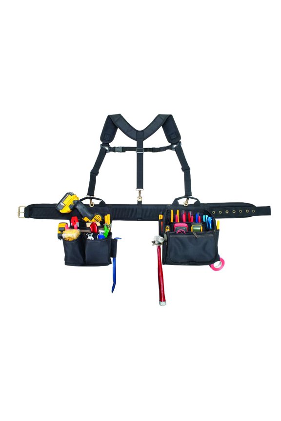 Custom Leathercraft 1608 Electrician's Comfort Lift Combo Tool Belt, 28 Pocket,Black CA2