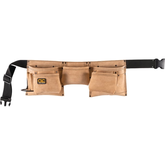 CLC Custom Leathercraft I370X3 Heavy Duty Suede Construction Work Apron & Steel Hammer Loop, 8 Pocket