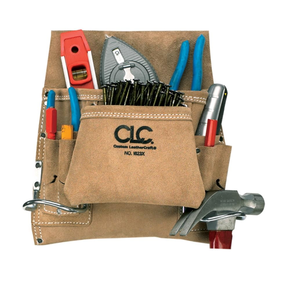 Custom Leathercraft CLC 8-Pocket Suede Carpenter's Nail & Tool Bag