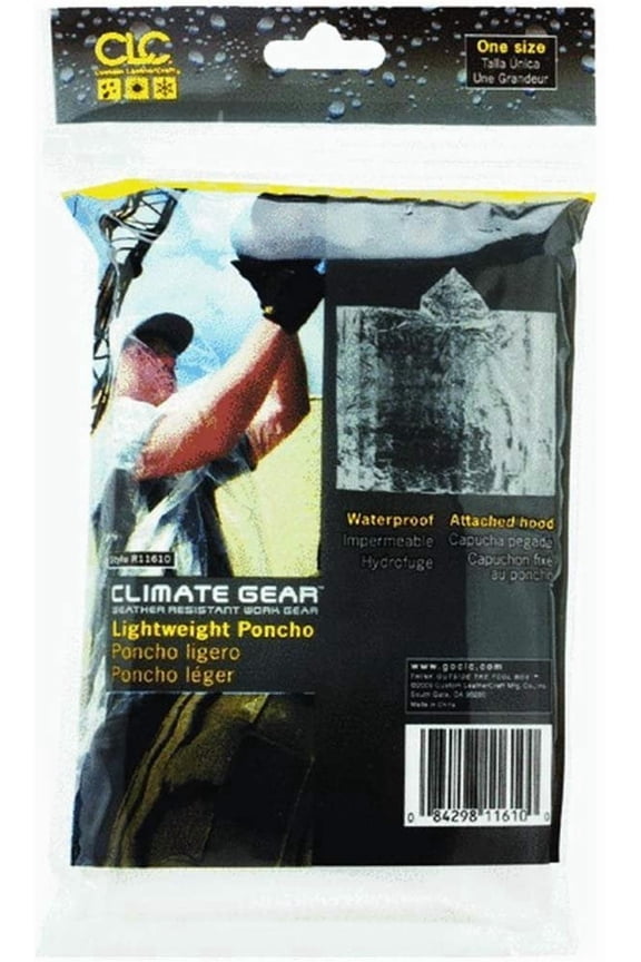 Custom Leathercraft R11610 Clear Disposable Poncho, One Size