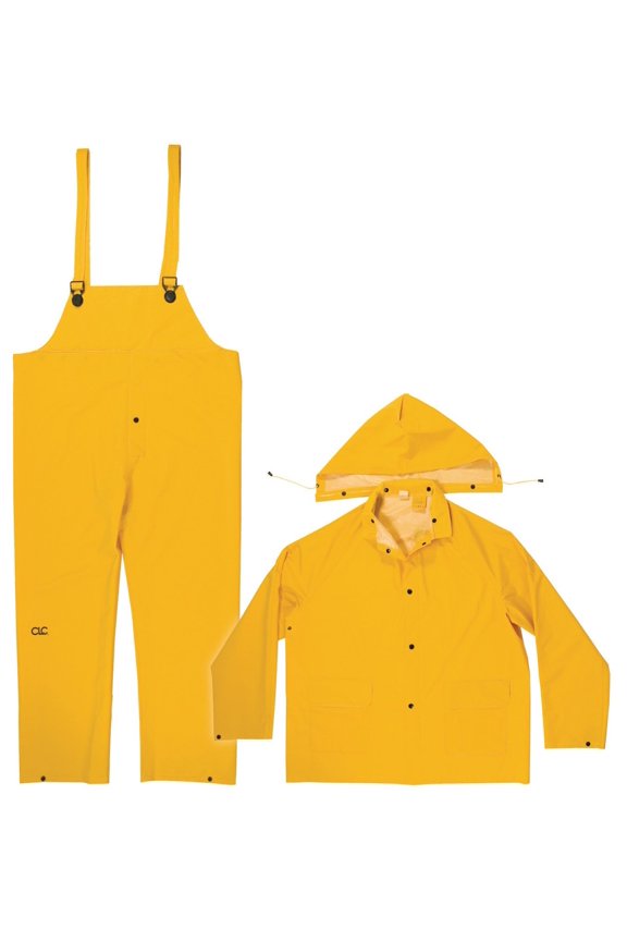Custom Leathercraft Rain Wear .35MM 3-Piece Rain Suit Yellow, 3XLarge