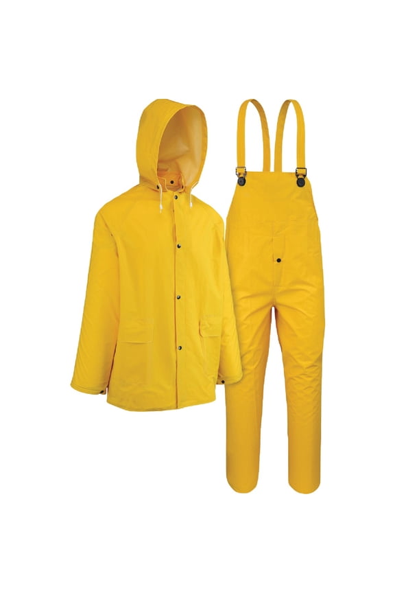 Custom Leathercraft Rain Wear R1012x .35MM 3-Piece Rain Suit, Yellow, 2XLarge