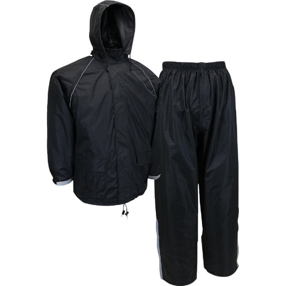 CLC Custom Leathercraft Rain Wear R103M Black Nylon 3-Piece Rain Suit, Medium