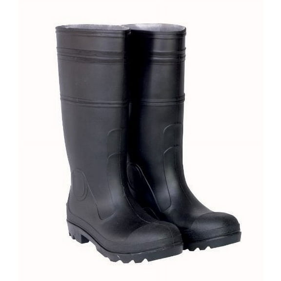 CLC Custom Leathercraft Rain Wear R24012 Over the Sock Black PVC Rain Boot, With Steel Toe, Size 12