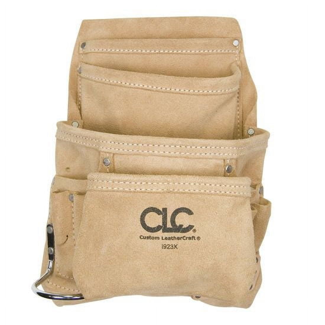 CLC Custom Leathercraft I923X Suede Carpenter's Nail and Tool Bag, 10 Pocket — Construction & DIY Use, Standard Hardware Spec