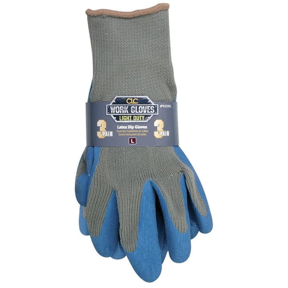CLC P2030M Gripper Work Gloves, M, Cotton/Polyester, Gray