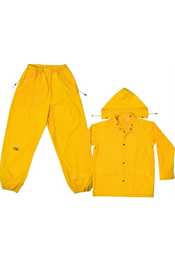 -R102M 3 Piece Yellow Polyester Rain Suit - M
