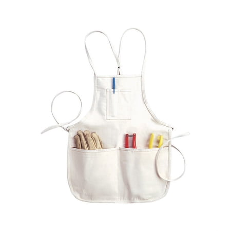 CLC Heavy Duty 4 pocket Canvas/Cotton Bib Apron White 1 pk