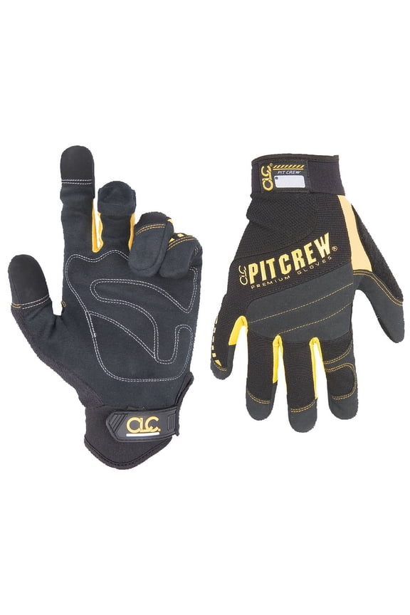 Work Gear 220BL Black Padded Synthetic Pit Crew Men's Mechanics Gloves Large