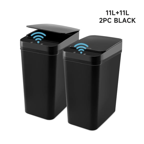 CLEALOM 2PC 2.2 Gallon Automatic Sensor Trash Can, Touchless Motion Sensor Garbage Bin with Smart Lid