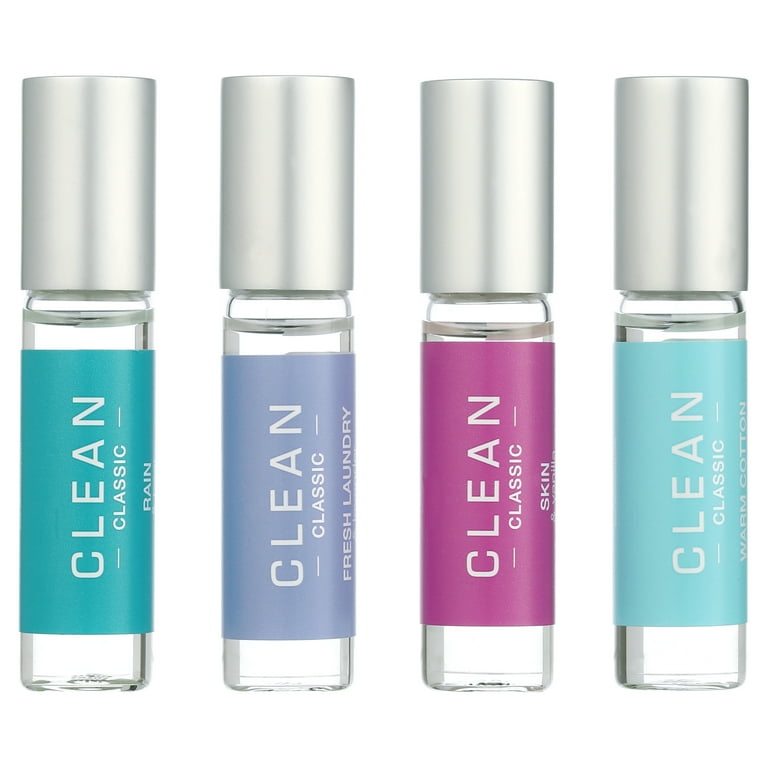CLEAN CLASSIC EDT Rollerball Perfume Gift Set for Women 4 Pieces