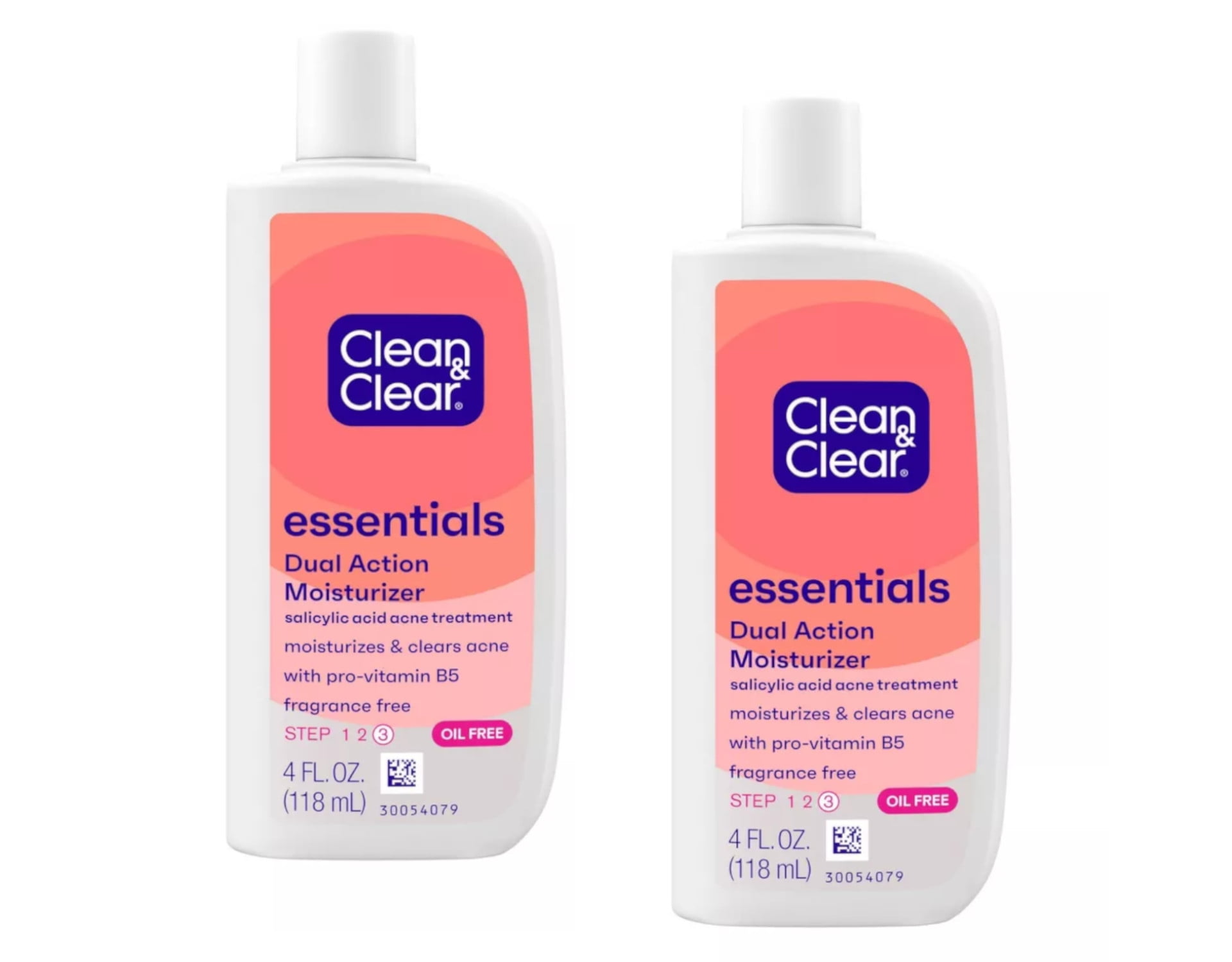CLEAN & CLEAR Dual Action Oil-Free Moisturizer 4 oz (Pack of 2)