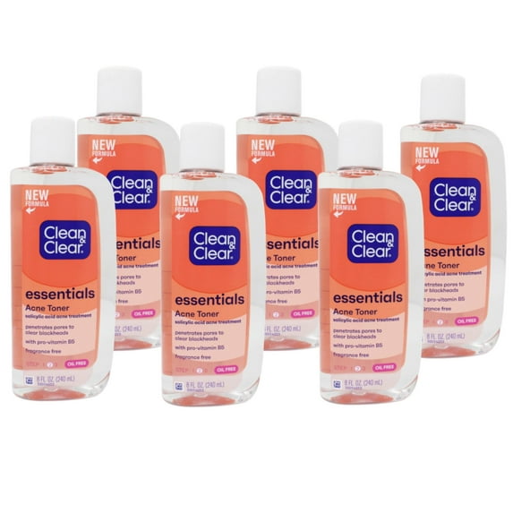 CLEAN & CLEAR Essentials Deep Cleaning Oil-Free Toner 8 oz (Pack of 6)