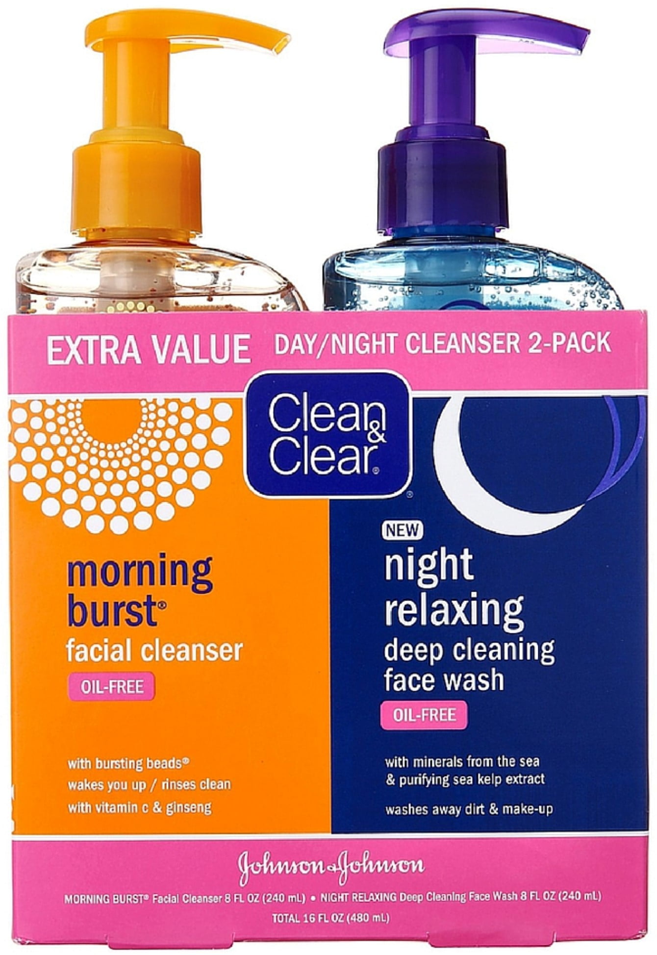 CLEAN & CLEAR Morning Burst&Night Relaxing Cleansing Face Wash