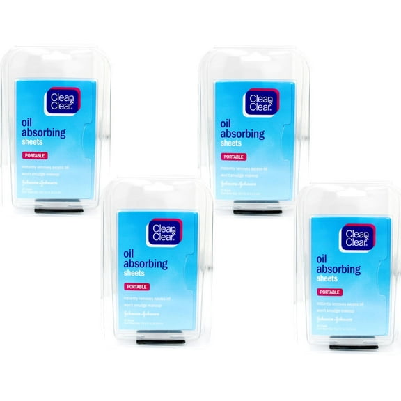 CLEAN & CLEAR Oil Absorbing Sheets 50 Each (Pack of 4)