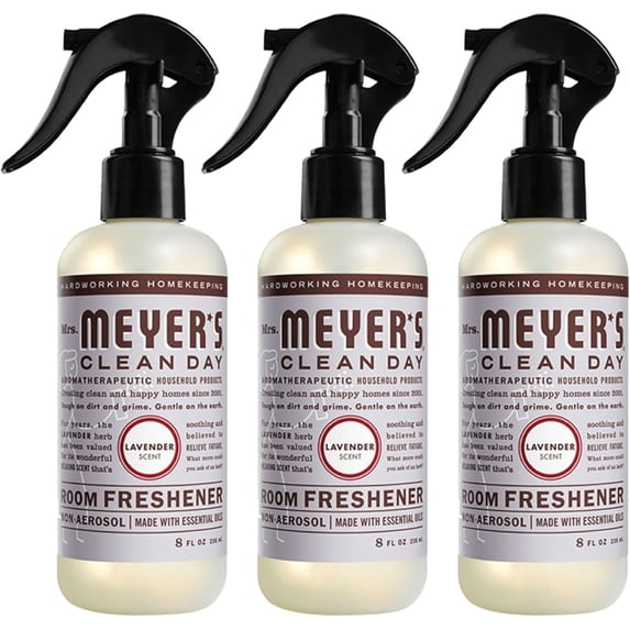 CLEAN DAY Lavender Air Freshener Spray for Bathrooms, Aromatherapeutic Homekeeping with Essential Oils, Non-Aerosol, Garden-Inspired Scent, 8 fl oz (Pack of 3)