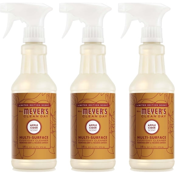 CLEAN DAY Multi-Surface Everyday Cleaner, Apple Cider Scent, 16 Fl Oz Bottle - 3 Pack