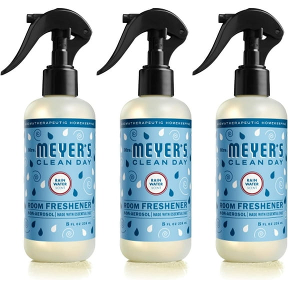 CLEAN DAY Room and Air Freshener Spray, Non-Aerosol Spray Bottle Infused with Essential Oils, Rain Water, 8 fl. oz - Pack of 3