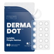 CLEAN SKIN CLUB 60 Invisible Vegan Pimple Patches, Derma Dot Hydrocolloid for Covering Zits, Blackhead, Blemish, Absorbing Face Cover Sticker, Skincare Treatmen