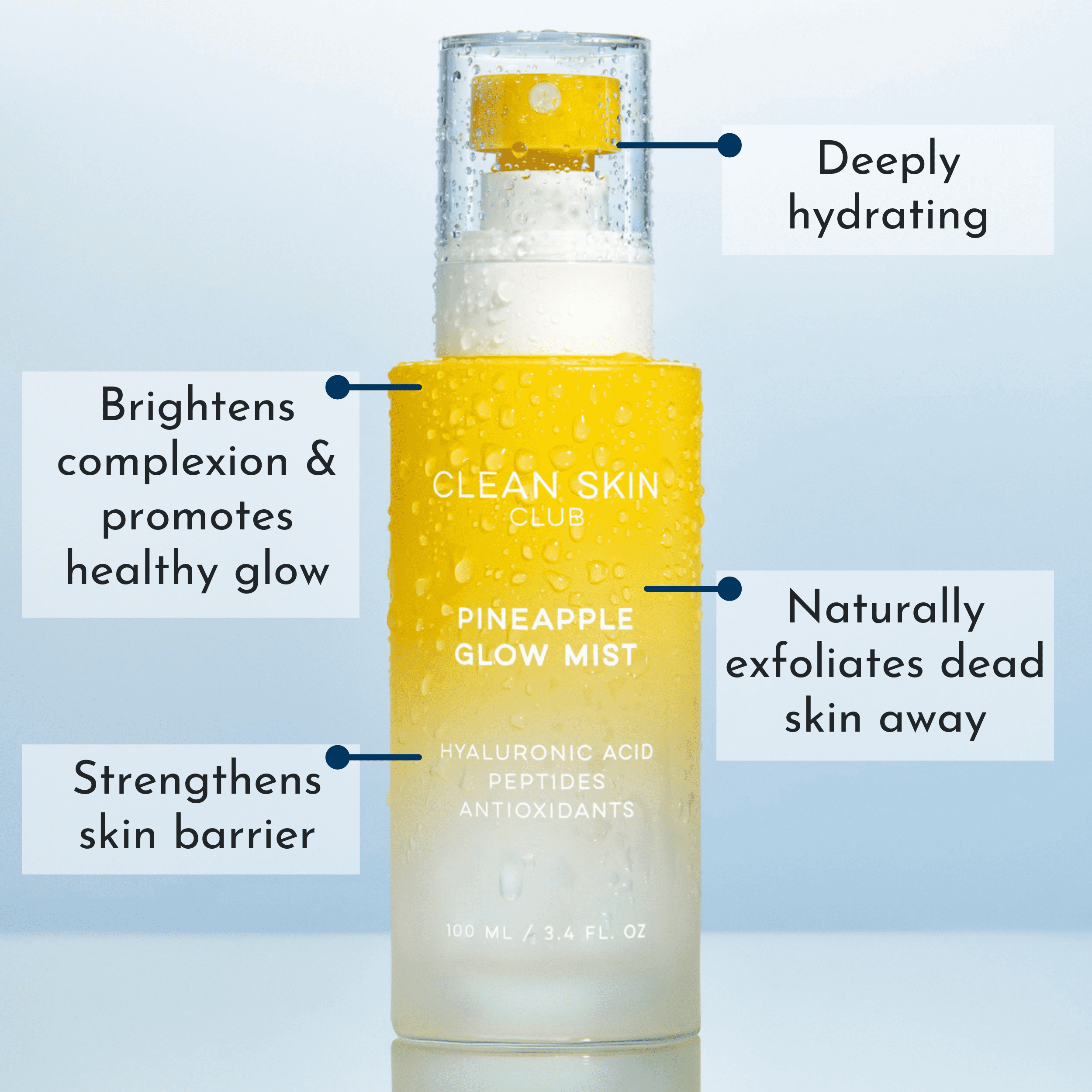 CLEAN SKIN CLUB Pineapple Glow Mist Facial Moisturizing Hydration