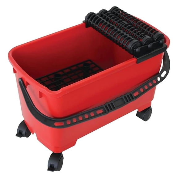 CLEAN Triple SuperPro Grout Bucket System Lightweight, Durable Washboy with 3 Spiral , 5.3 gal Capacity, Wheels, and Carry Handle Ideal for Tile Installation and Cleaning