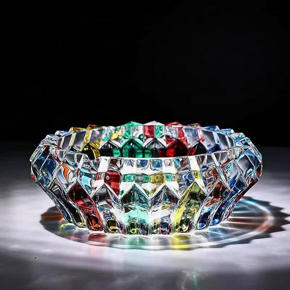 CLEANCOOL Colorful Crystal decorative bowl for kitchen and indoor,Home Office Tabletop Beautiful Decoration Craft-5.5 inch.