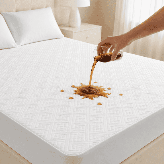 CLEANCOOL Queen Waterproof Mattress Cover Protector, Soft Breathable, Deep Pocket, White