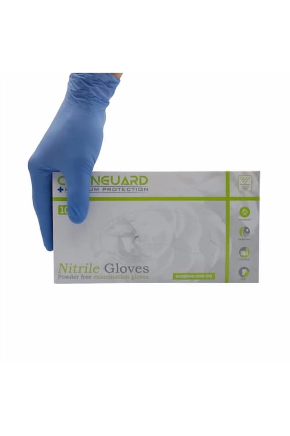 BLUE CLEANGUARD MEDICAL NITRILE EXAM GLOVES 100CT MEDIUM - BLUE