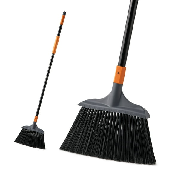CLEANHOME Heavy-Duty Broom Outdoor Commercial Use for Home Courtyard Garage Lobby Floor Cleaning, Black