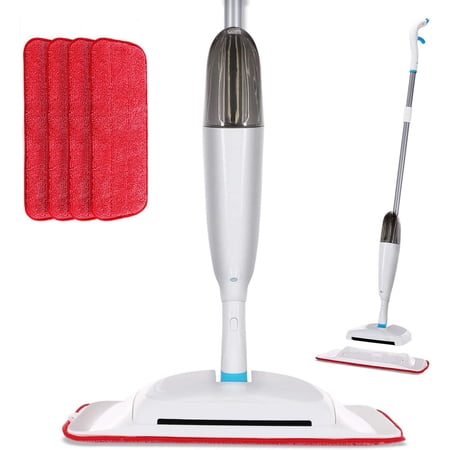 CLEANHOME Multifunctional Spray Mop & Sweeper Kit with 4 Microfiber Mop Pads Wet and Dry